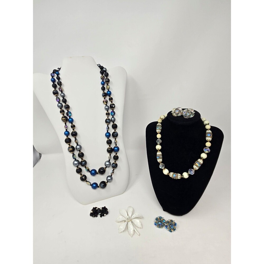 VINTAGE VENDOME FASHION JEWELRY BUNDLE LOT OF 6 NECKLACE BROOCH EARRINGS WOMEN